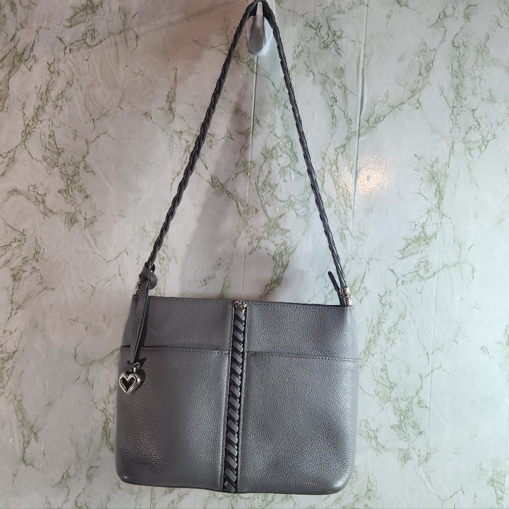 Brighton Gray Leather Stunning Purse